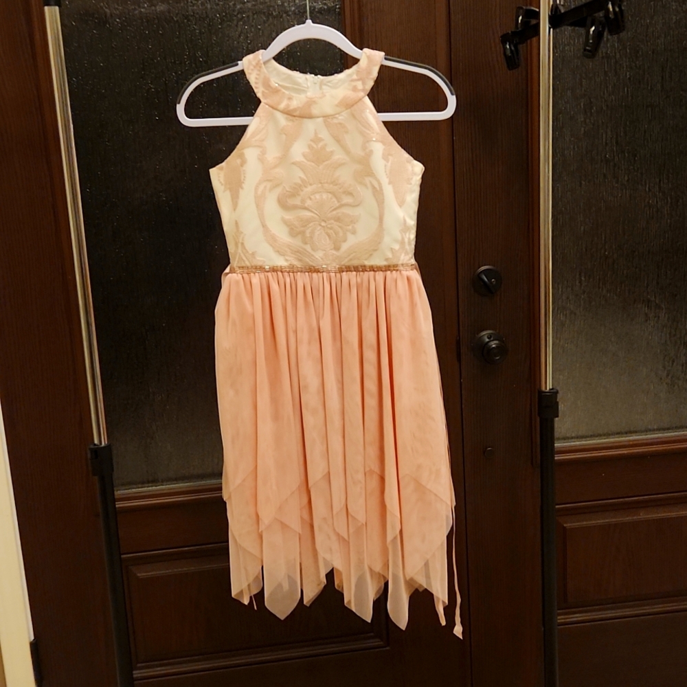 Rare Editions Pink and Cream dress, girls size 12